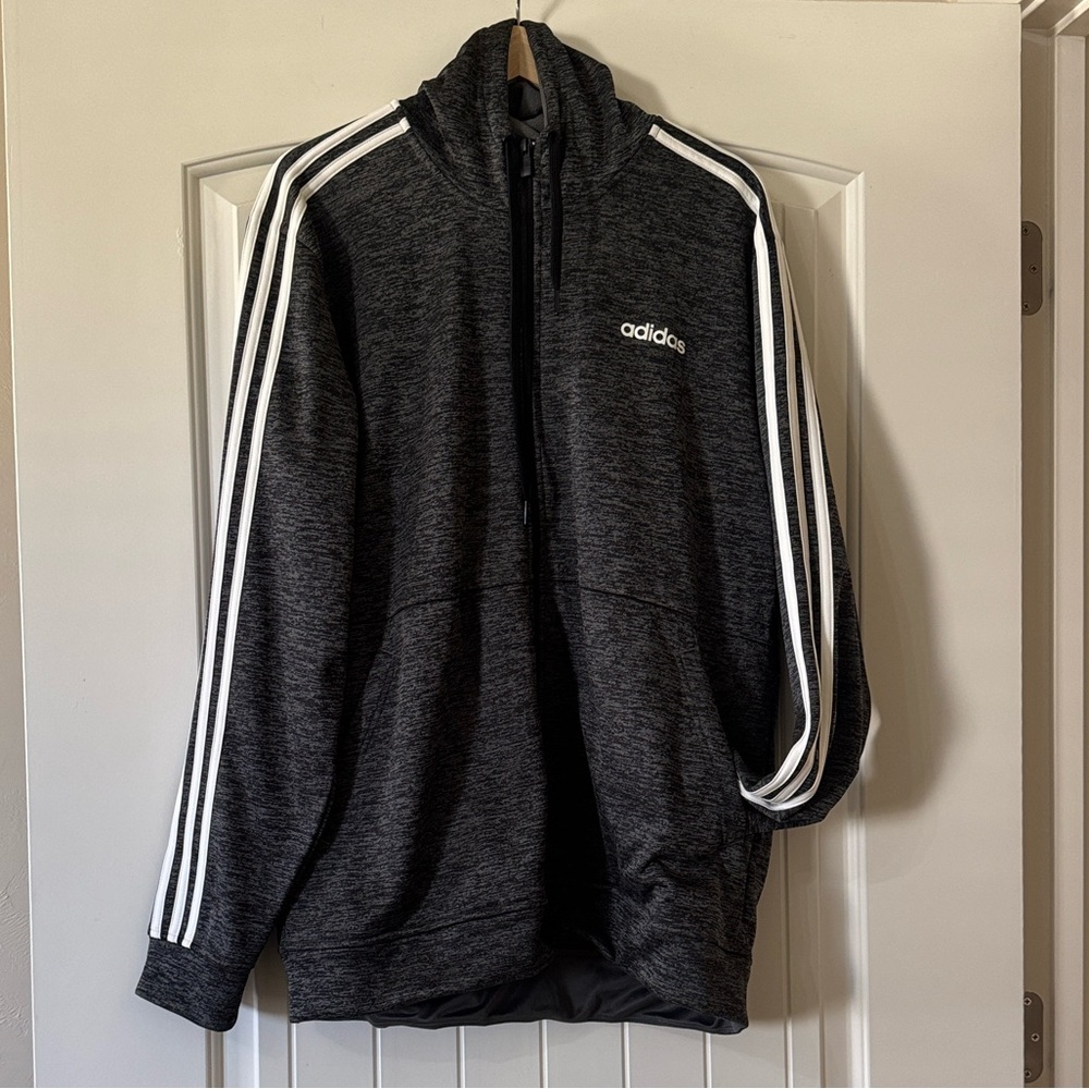 Addidas ClimaWarm Full Zip Hoodie Jacket - Charcoal Gray - NWOT